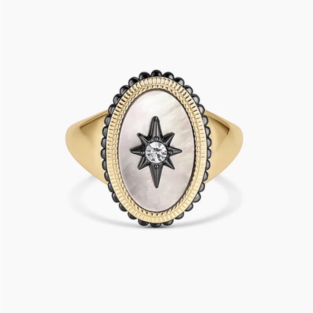 Gorjana Vintage Burst Coin Ring Size 7